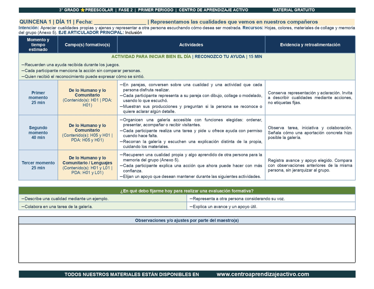 PLANEACIÓN 3° ⭐Preescolar Primer Periodo (Sep, Oct, Nov) en 🎁pdf