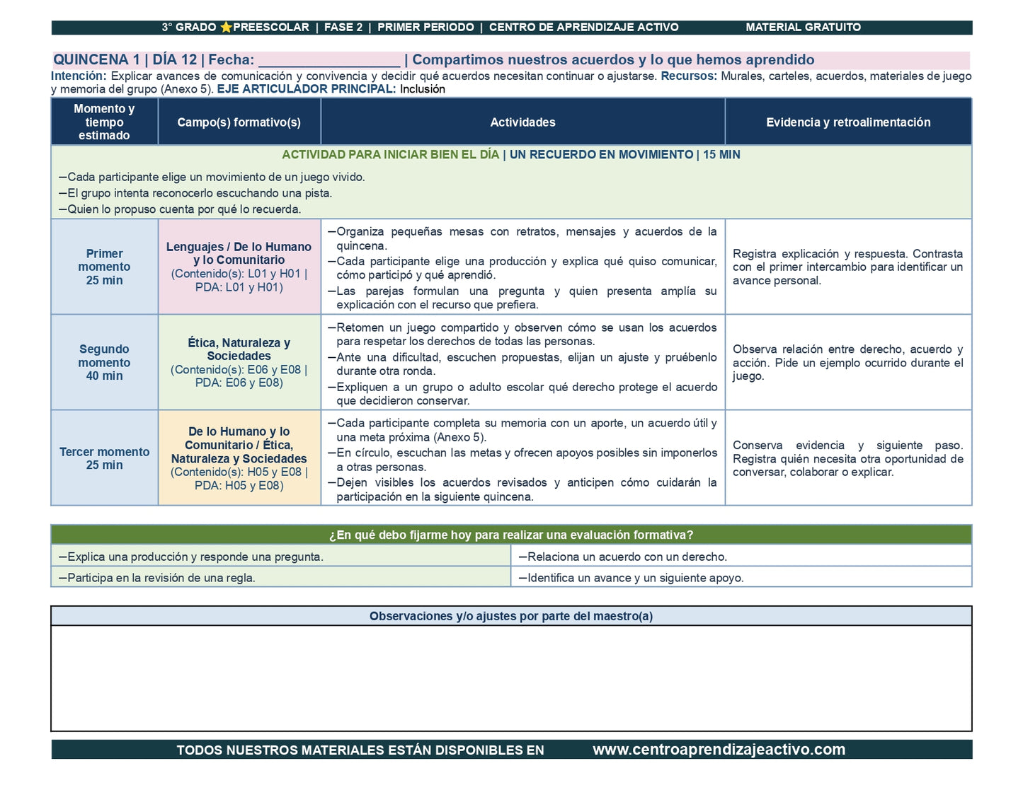 PLANEACIÓN 3° ⭐Preescolar Primer Periodo (Sep, Oct, Nov) en 🎁pdf