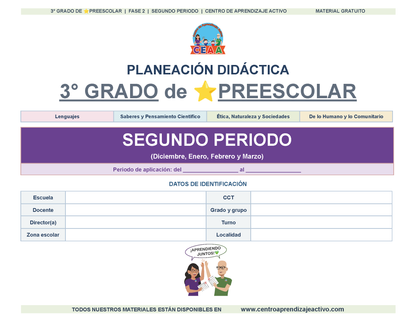 PLANEACIÓN 3° ⭐Preescolar Segundo Periodo (Dic, Ene, Feb, Mar) en 🎁PDF