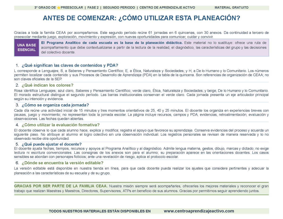 PLANEACIÓN 3° ⭐Preescolar Segundo Periodo (Dic, Ene, Feb, Mar) en 🎁PDF
