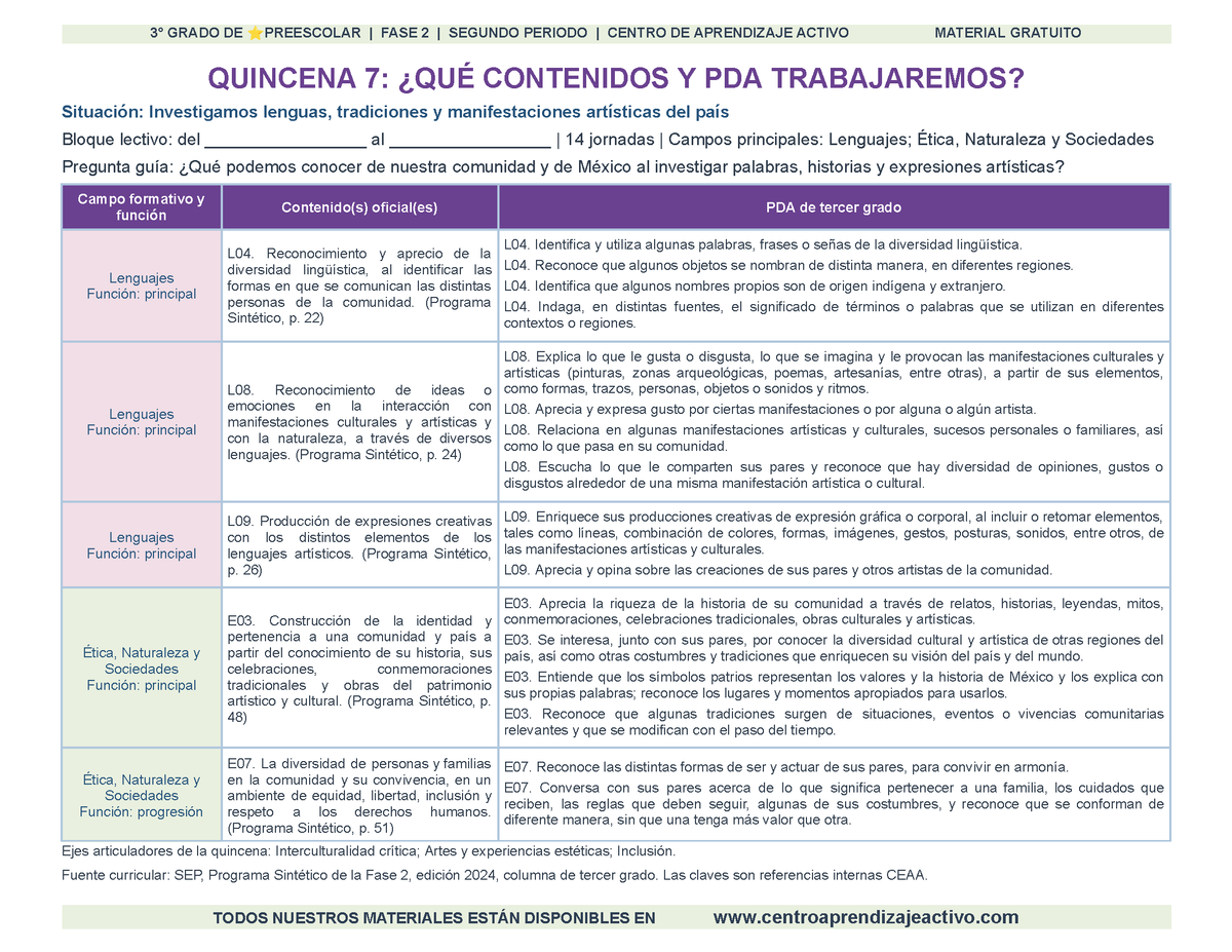 PLANEACIÓN 3° ⭐Preescolar Segundo Periodo (Dic, Ene, Feb, Mar) en 🎁PDF