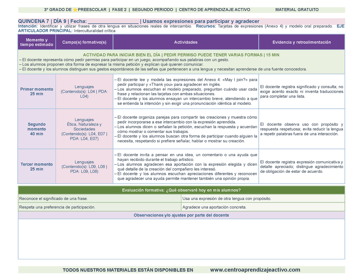 PLANEACIÓN 3° ⭐Preescolar Segundo Periodo (Dic, Ene, Feb, Mar) en 🎁PDF
