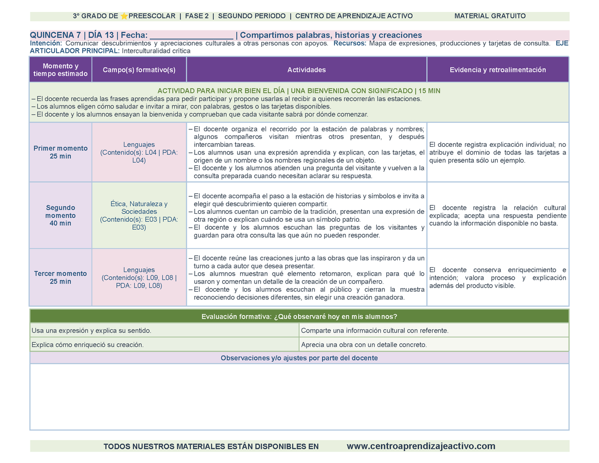 PLANEACIÓN 3° ⭐Preescolar Segundo Periodo (Dic, Ene, Feb, Mar) en 🎁PDF