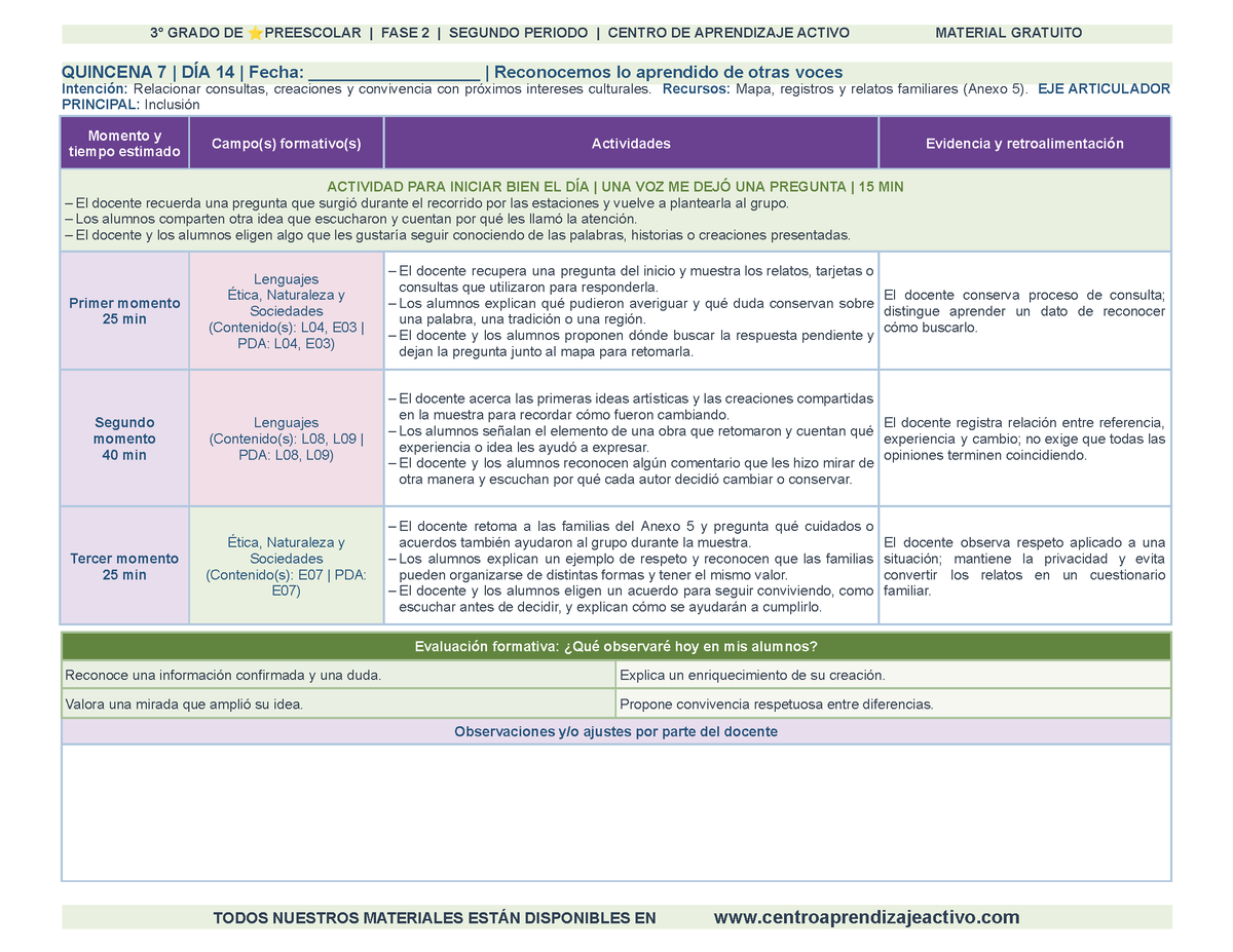 PLANEACIÓN 3° ⭐Preescolar Segundo Periodo (Dic, Ene, Feb, Mar) en 🎁PDF