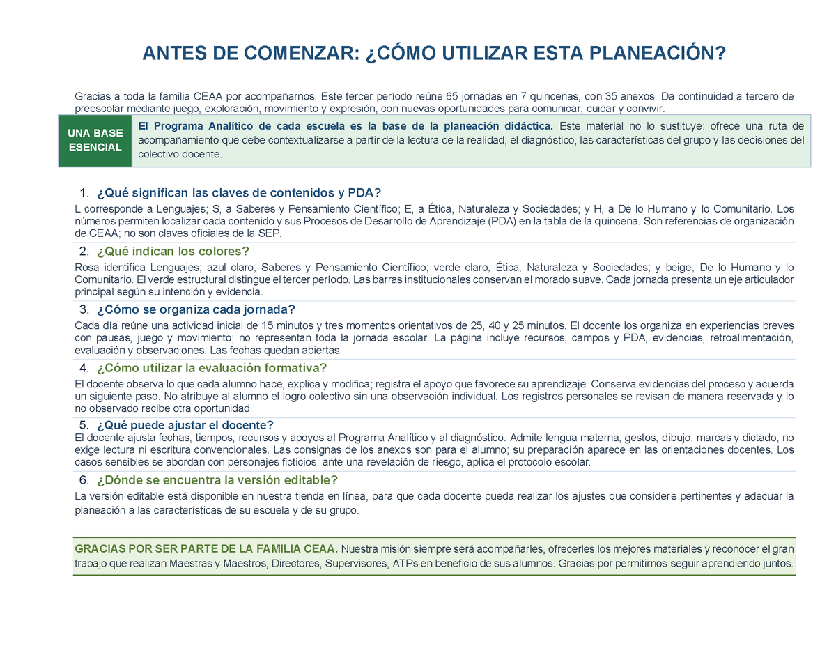 PLANEACIÓN 3° ⭐Preescolar Tercer Periodo (Abr, May, Jun, Jul) ✏️Editable en Word