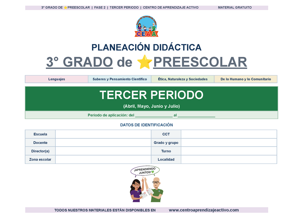 PLANEACIÓN 3° ⭐Preescolar Tercer Periodo (Abr, May, Jun, Jul) en 🎁PDF