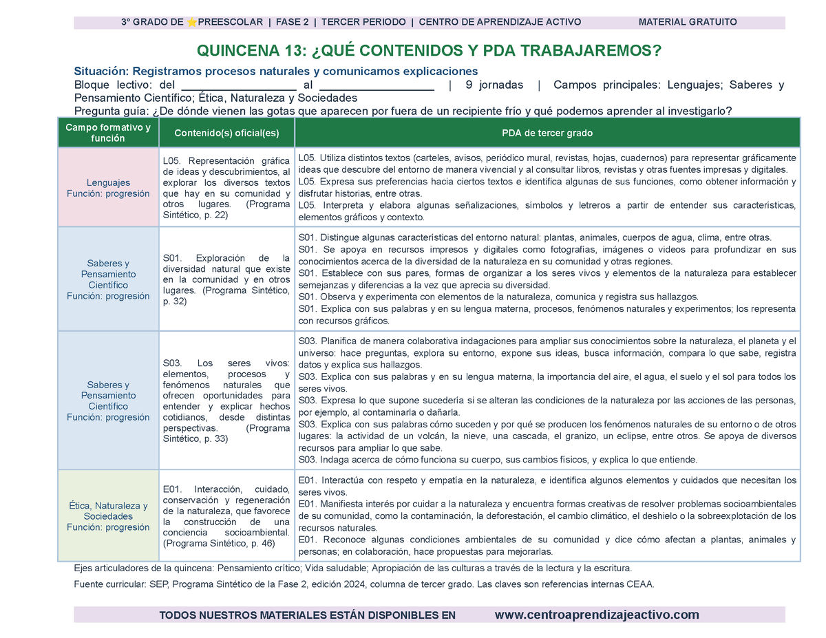PLANEACIÓN 3° ⭐Preescolar Tercer Periodo (Abr, May, Jun, Jul) en 🎁PDF