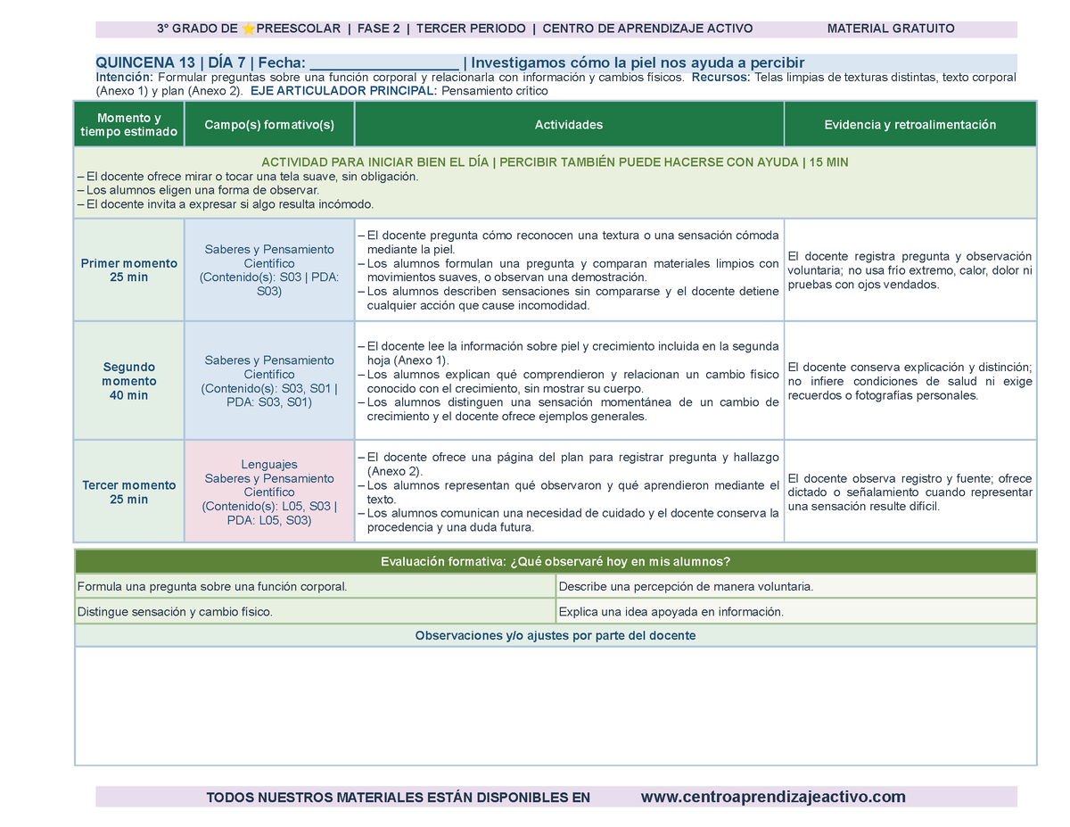 PLANEACIÓN 3° ⭐Preescolar Tercer Periodo (Abr, May, Jun, Jul) en 🎁PDF