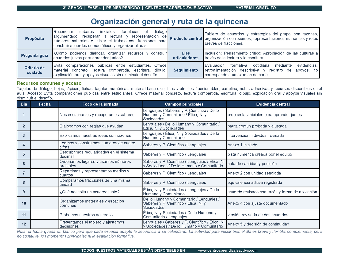 PLANEACIÓN 3° Primaria Primer Periodo (Sep, Oct, Nov) en 🎁PDF