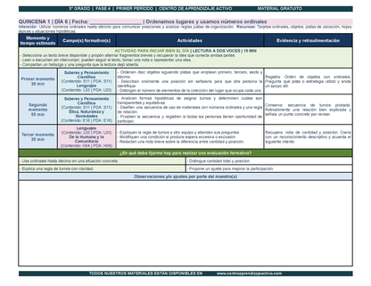 PLANEACIÓN 3° Primaria Primer Periodo (Sep, Oct, Nov) en 🎁PDF