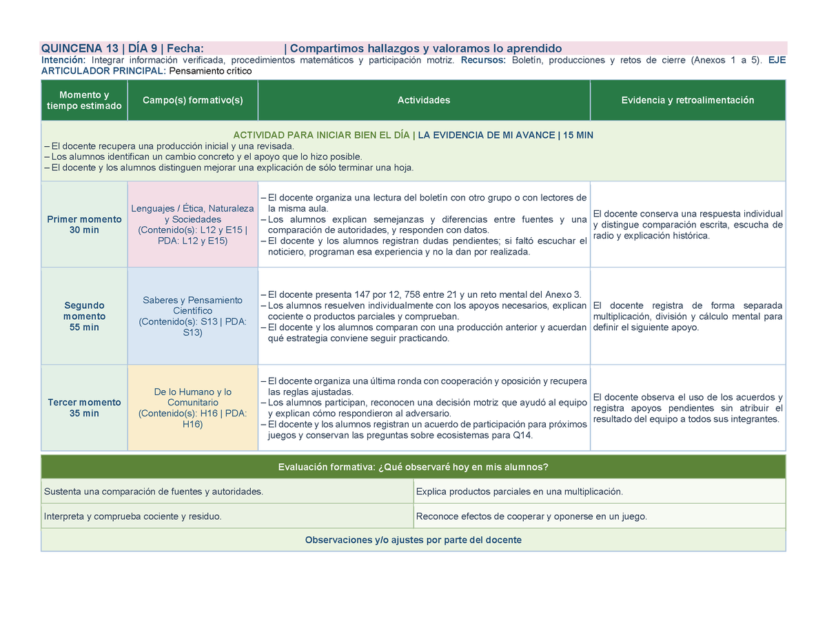 PLANEACIÓN 4° Primaria Tercer Periodo (Abr, May, Jun, Jul) ✏️Editable en Word
