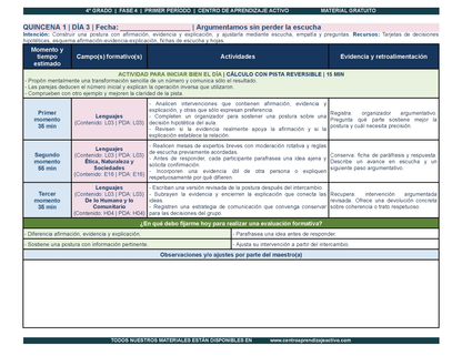 PLANEACIÓN 4° Primaria Primer Periodo (Sep, Oct, Nov) en 🎁PDF