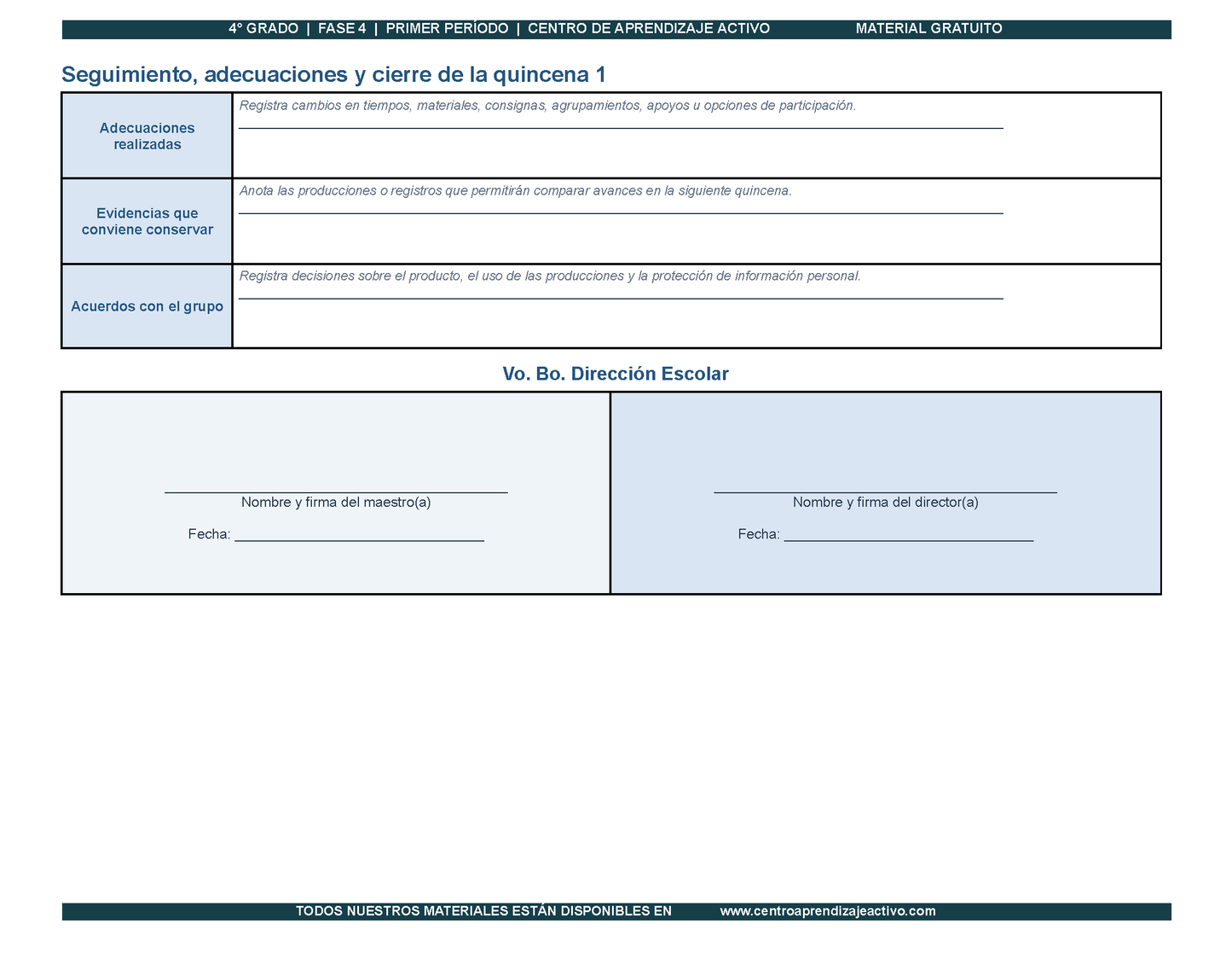 PLANEACIÓN 4° Primaria Primer Periodo (Sep, Oct, Nov) en 🎁PDF