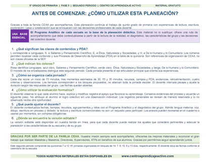 PLANEACIÓN 5° Primaria Segundo Periodo (Dic, Ene, Feb, Mar) en 🎁PDF