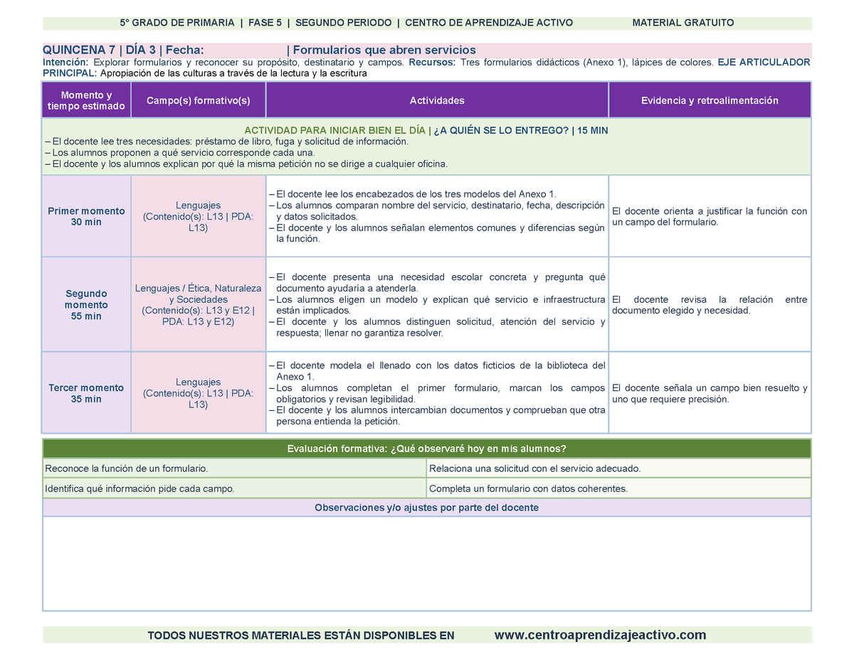 PLANEACIÓN 5° Primaria Segundo Periodo (Dic, Ene, Feb, Mar) en 🎁PDF