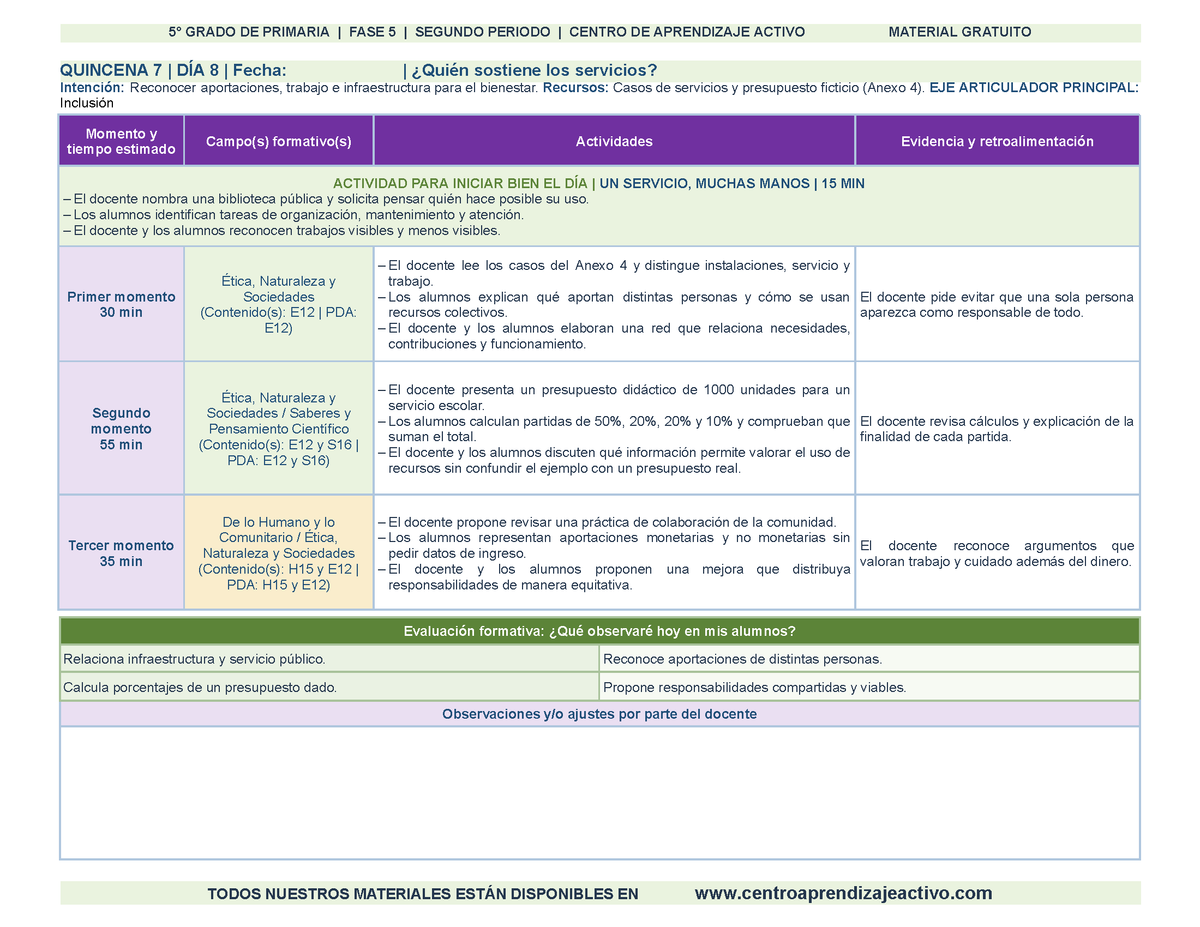 PLANEACIÓN 5° Primaria Segundo Periodo (Dic, Ene, Feb, Mar) en 🎁PDF