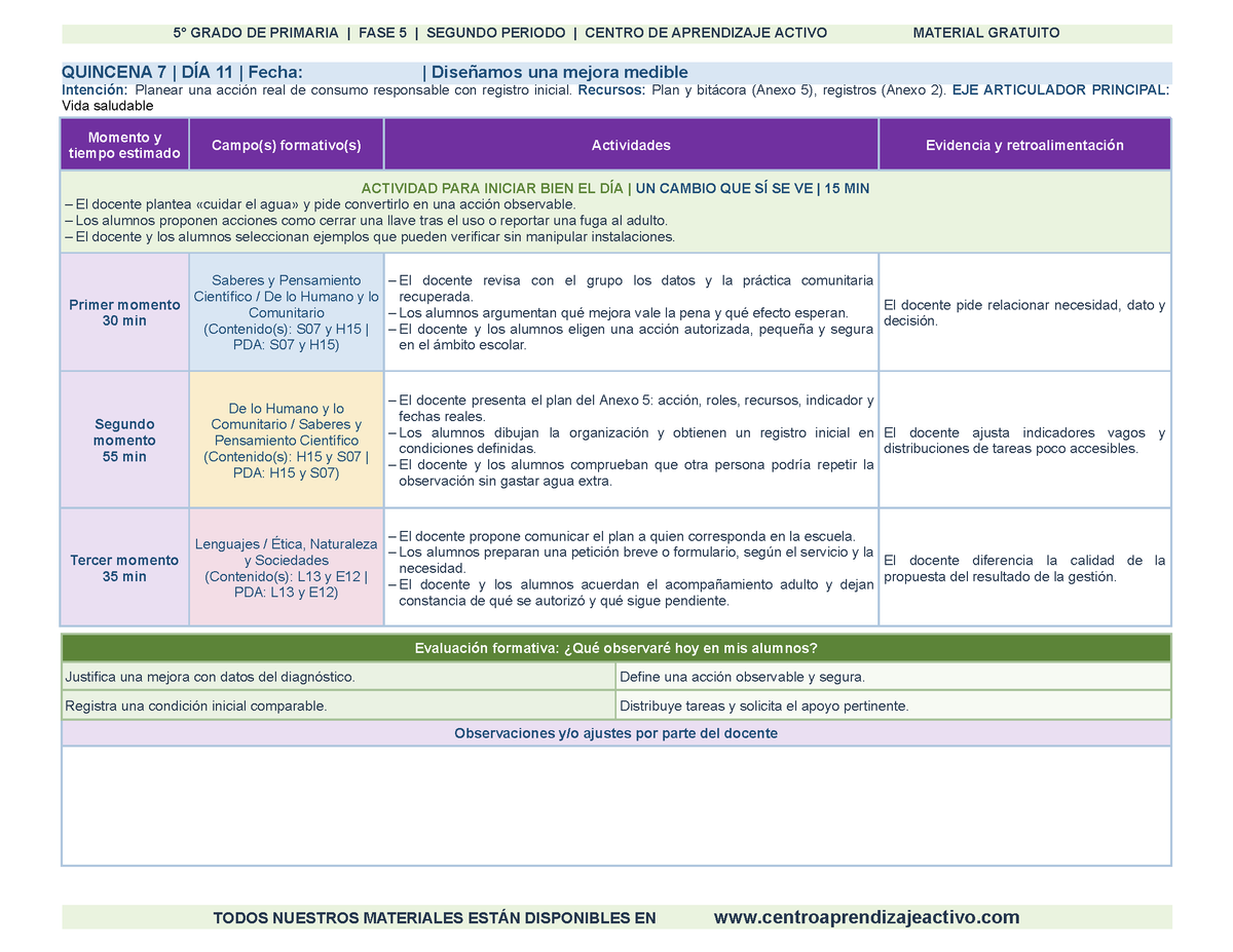 PLANEACIÓN 5° Primaria Segundo Periodo (Dic, Ene, Feb, Mar) en 🎁PDF