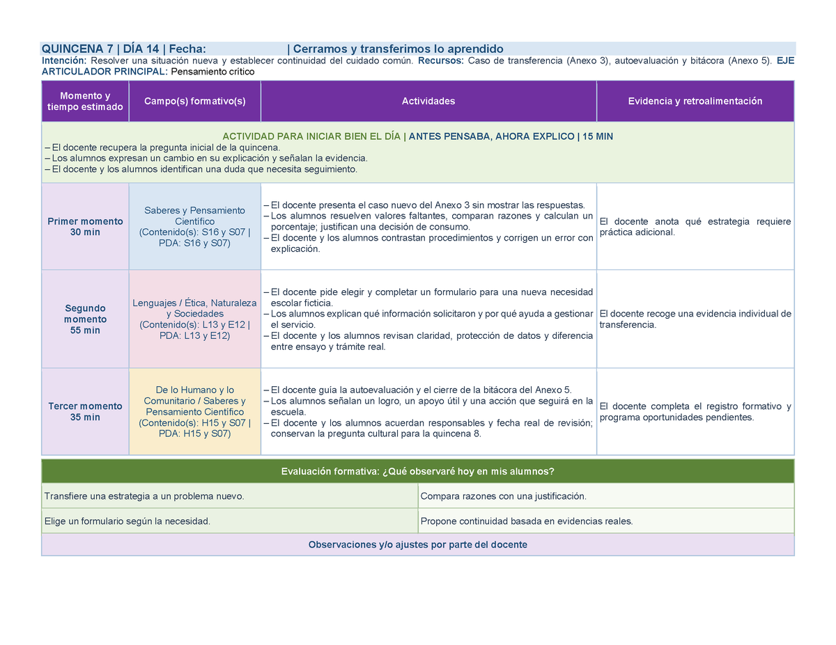 PLANEACIÓN 5° Primaria Segundo Periodo (Dic, Ene, Feb, Mar) ✏️Editable en Word