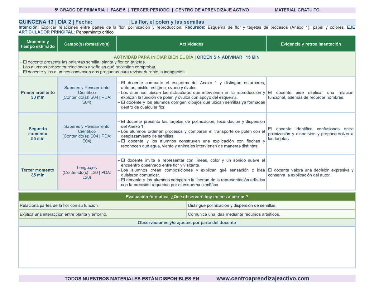 PLANEACIÓN 5° Primaria Tercer Periodo (Abr, May, Jun, Jul) en 🎁PDF
