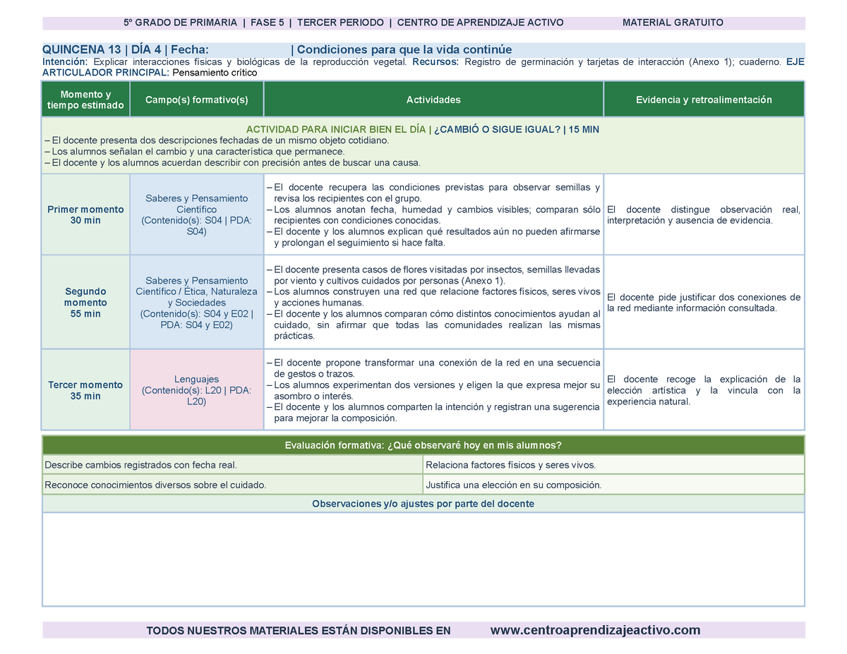 PLANEACIÓN 5° Primaria Tercer Periodo (Abr, May, Jun, Jul) en 🎁PDF