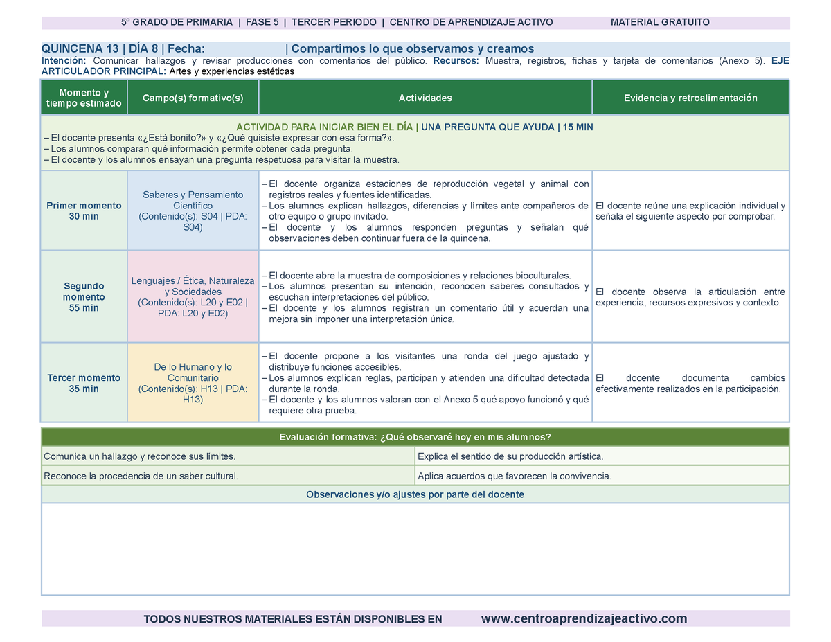 PLANEACIÓN 5° Primaria Tercer Periodo (Abr, May, Jun, Jul) en 🎁PDF