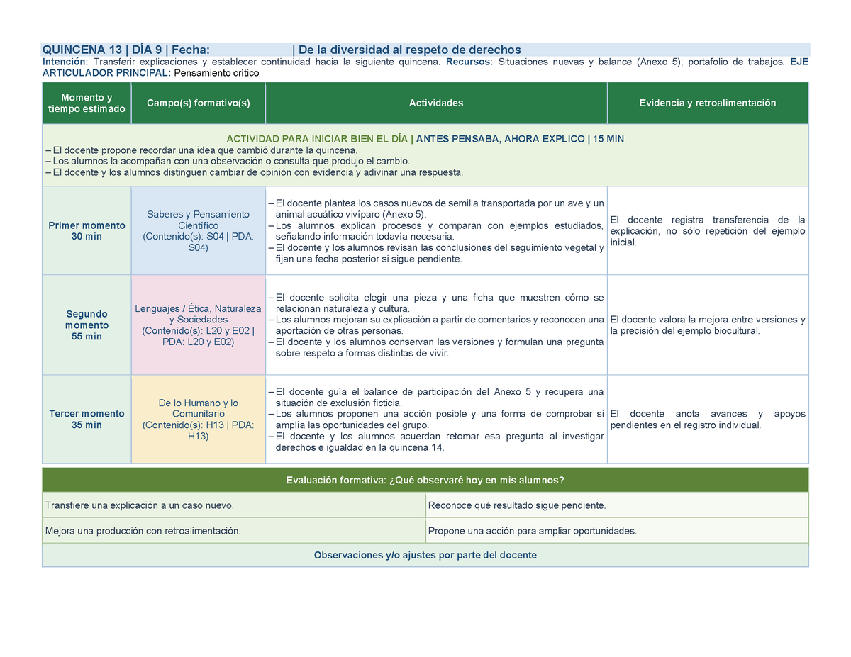 PLANEACIÓN 5° Primaria Tercer Periodo (Abr, May, Jun, Jul) ✏️Editable en Word