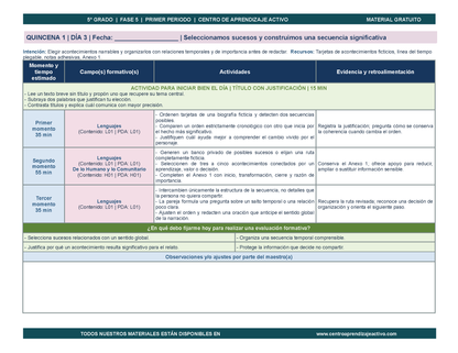 PLANEACIÓN 5° Primaria Primer Periodo (Sep, Oct, Nov) en 🎁PDF