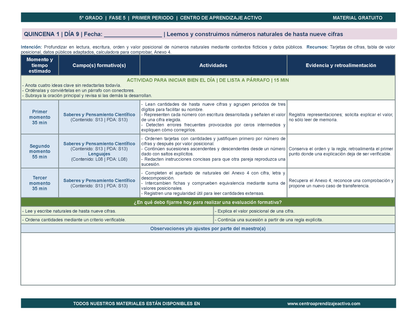PLANEACIÓN 5° Primaria Primer Periodo (Sep, Oct, Nov) en 🎁PDF