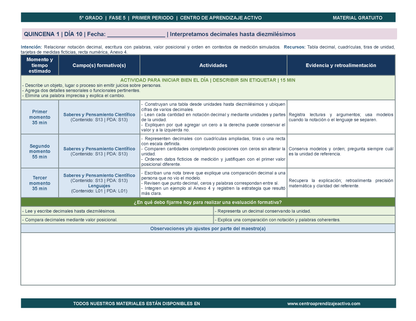 PLANEACIÓN 5° Primaria Primer Periodo (Sep, Oct, Nov) en 🎁PDF