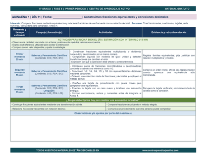 PLANEACIÓN 5° Primaria Primer Periodo (Sep, Oct, Nov) en 🎁PDF