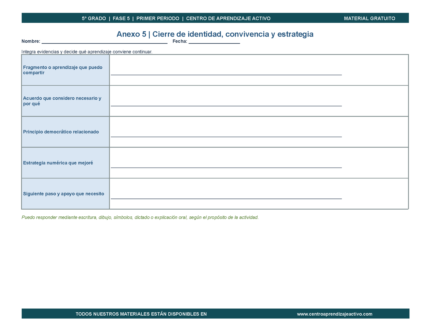 PLANEACIÓN 5° Primaria Primer Periodo (Sep, Oct, Nov) en 🎁PDF