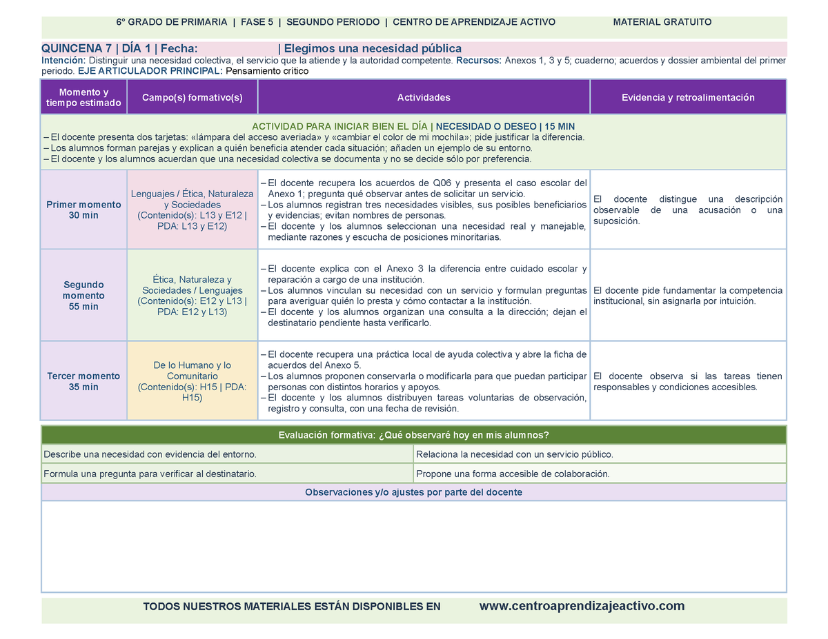 PLANEACIÓN 6° Primaria Segundo Periodo (Dic, Ene, Feb, Mar) en 🎁PDF