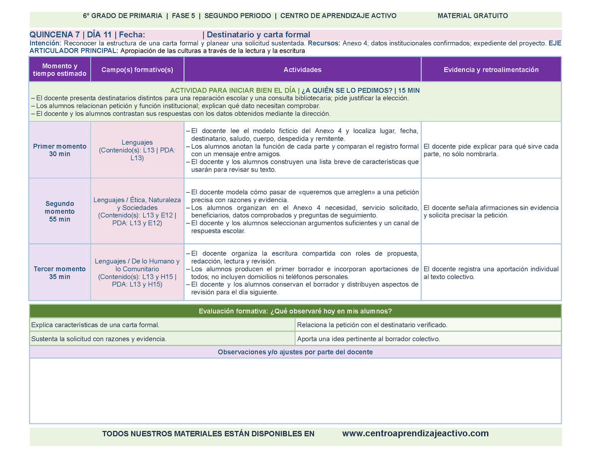 PLANEACIÓN 6° Primaria Segundo Periodo (Dic, Ene, Feb, Mar) en 🎁PDF