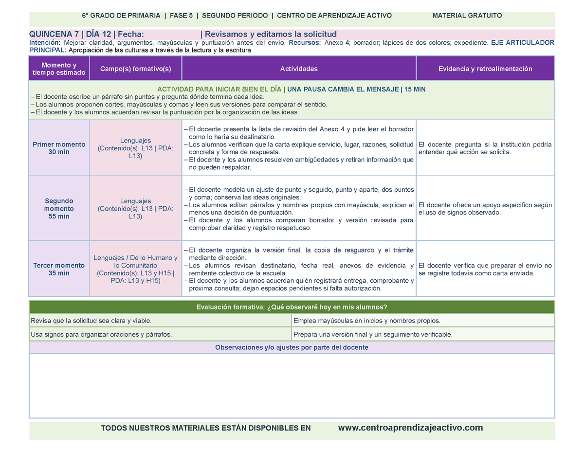 PLANEACIÓN 6° Primaria Segundo Periodo (Dic, Ene, Feb, Mar) en 🎁PDF