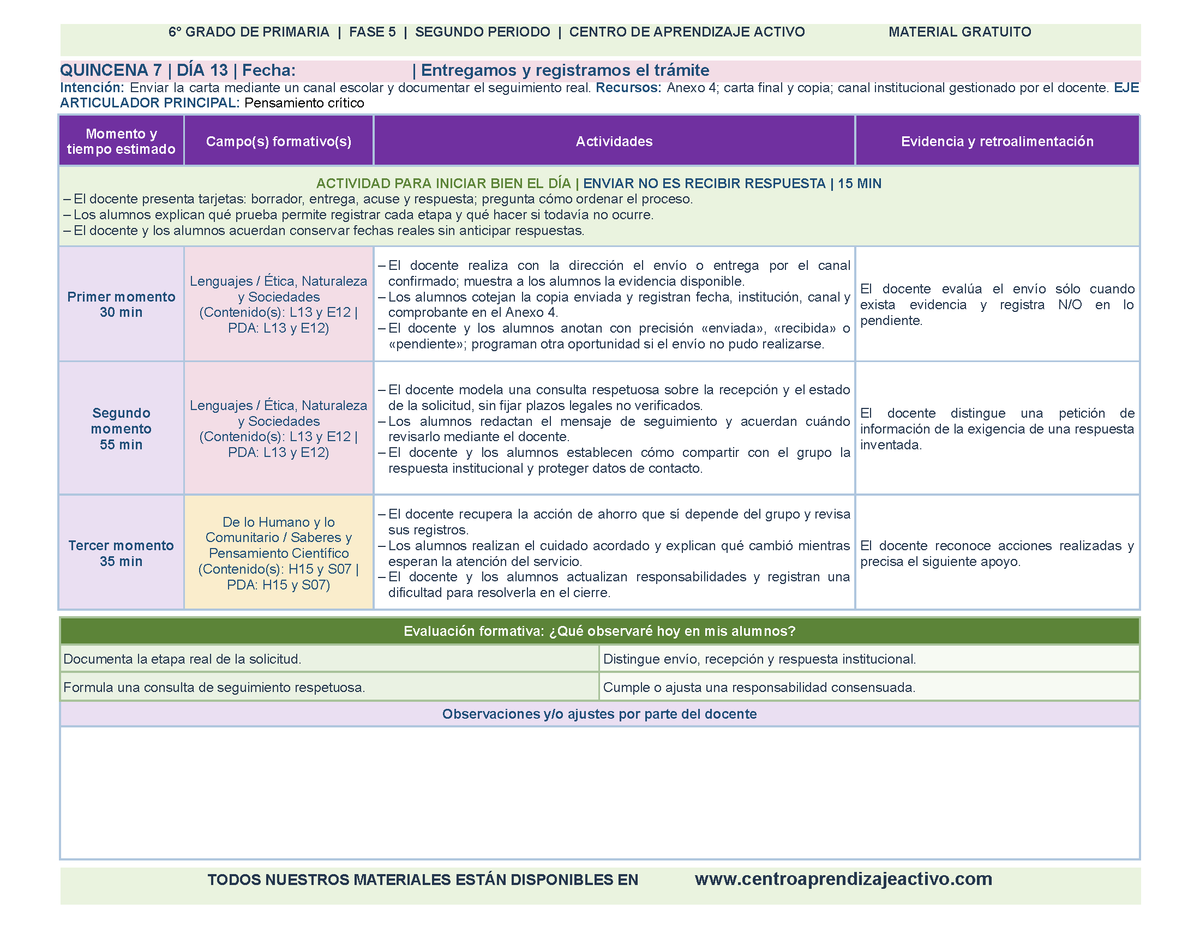 PLANEACIÓN 6° Primaria Segundo Periodo (Dic, Ene, Feb, Mar) en 🎁PDF