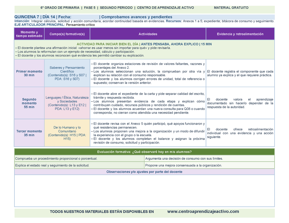 PLANEACIÓN 6° Primaria Segundo Periodo (Dic, Ene, Feb, Mar) en 🎁PDF