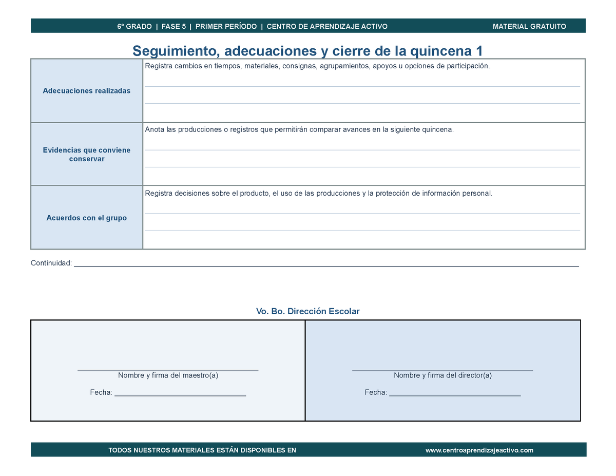 PLANEACIÓN 6° Primaria Primer Periodo (Sep, Oct, Nov) en 🎁PDF