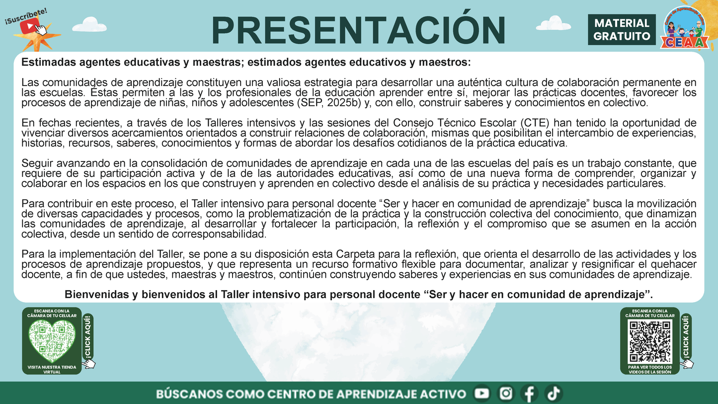 Presentación Taller Intensivo Docentes Sesión 2: Espacios 3 y 4 en PDF