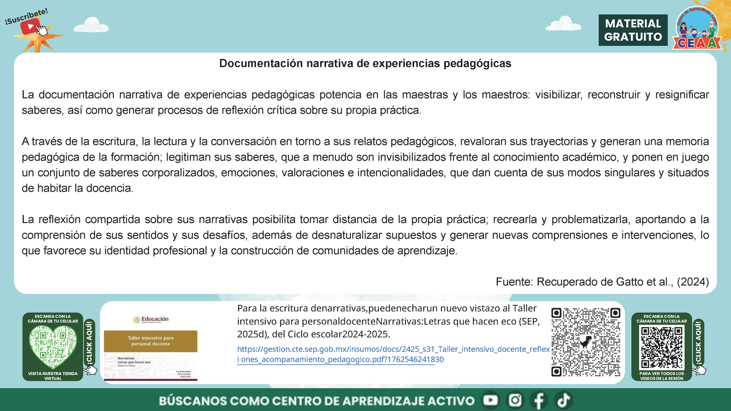 Presentación Taller Intensivo Docentes Sesión 2: Espacios 3 y 4 en PDF
