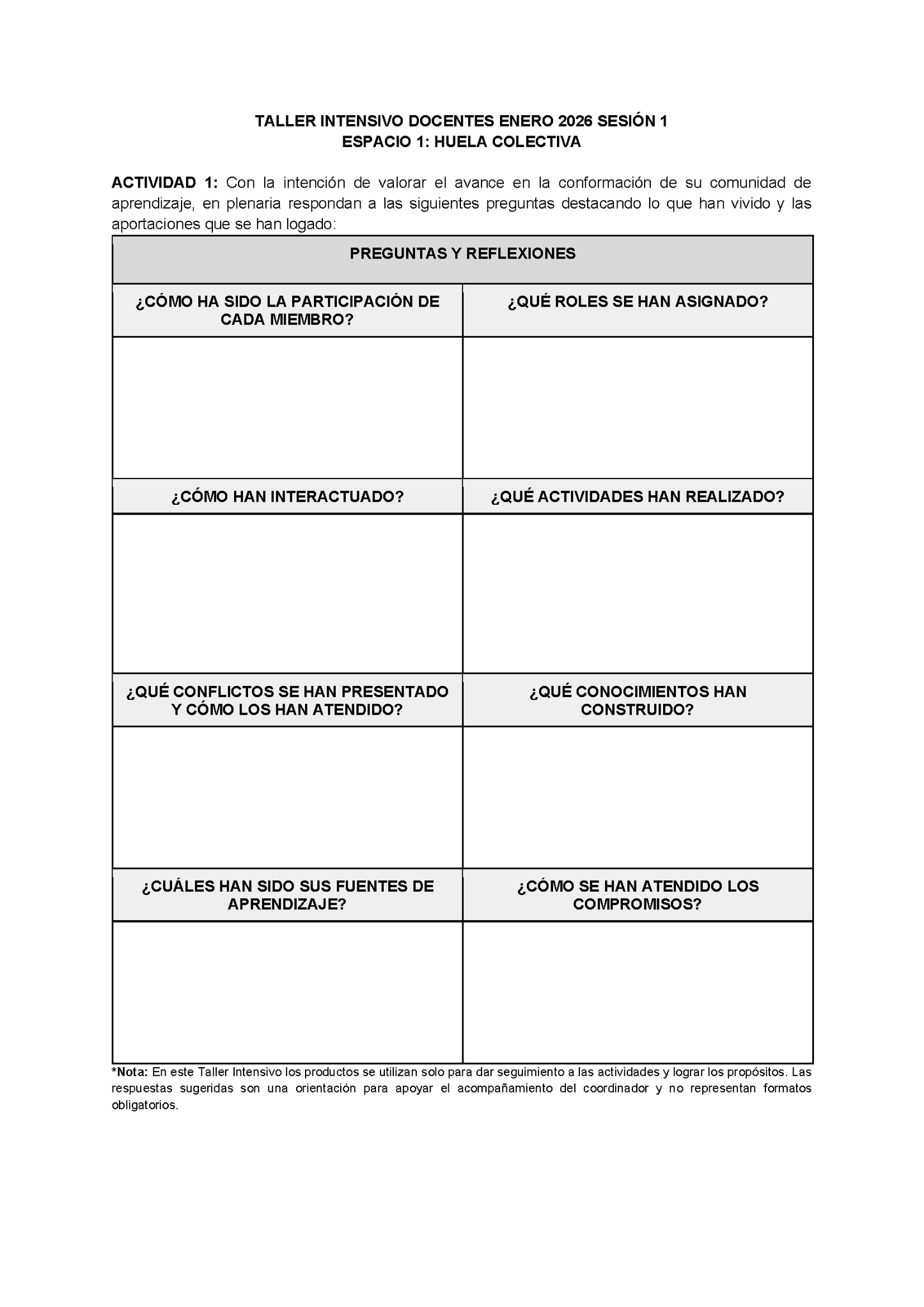 Formato de Productos Taller Intensivo Docentes Sesión 1 (Editable en Word)