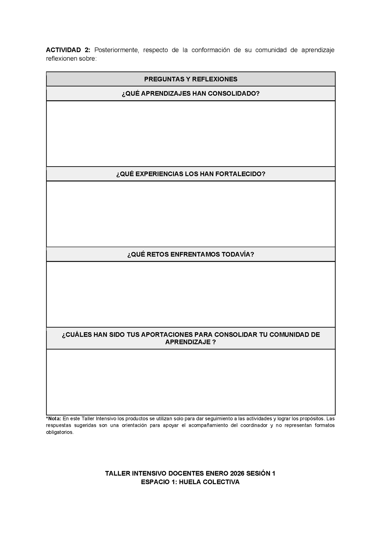 Formato de Productos Taller Intensivo Docentes Sesión 1 (Editable en Word)