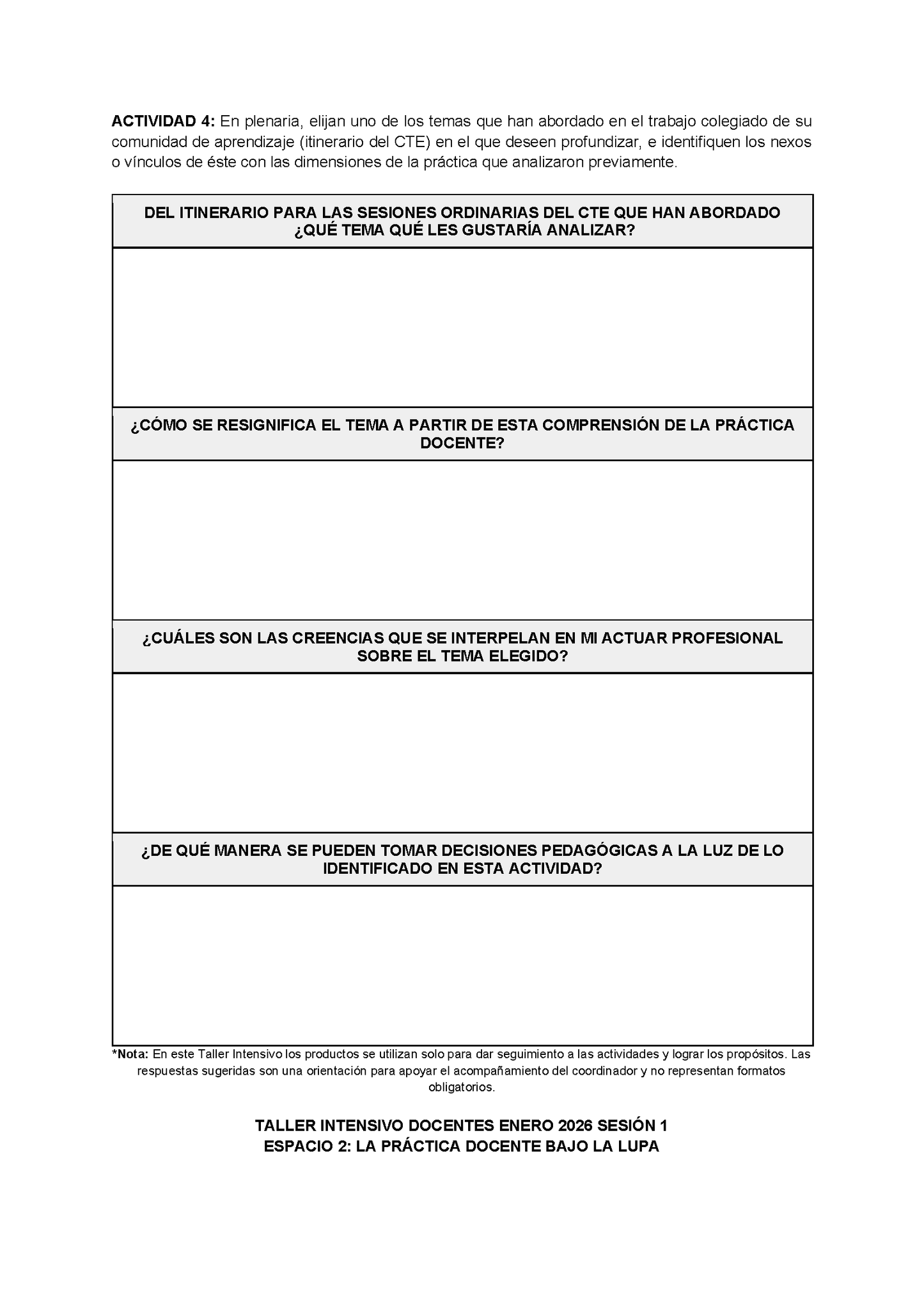 Formato de Productos Taller Intensivo Docentes Sesión 1 (Editable en Word)