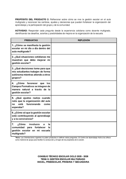 Formato de Productos CTE Multigrado Tema 5 (Editable en Word)