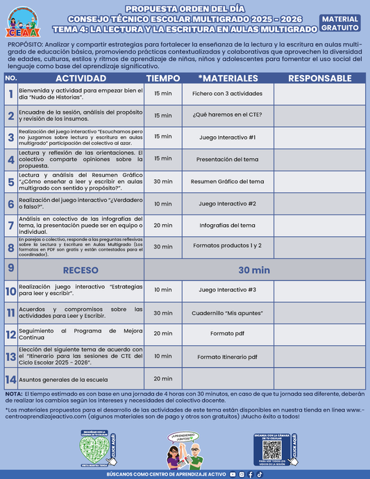 Propuesta Orden del Día Multigrado Tema 4 en PDF