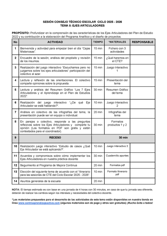 Propuesta Orden del Día Tema 8: EJES ARTICULADORES (Editable en Word)