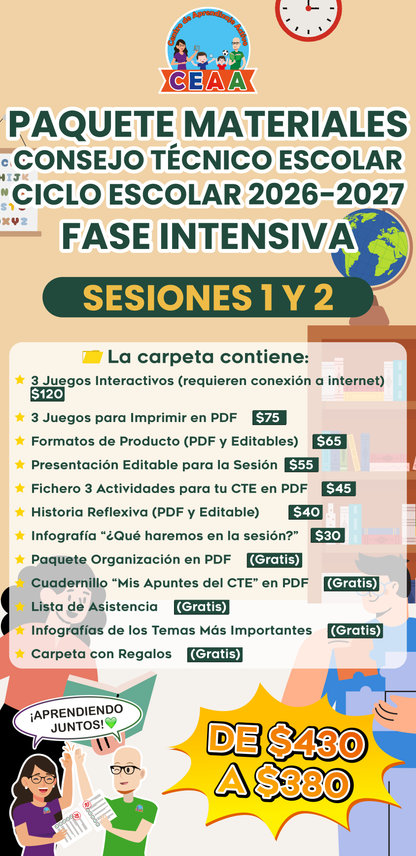 PAQUETE COMPLETO MATERIALES CTE FASE INTENSIVA SESIONES 1 Y 2