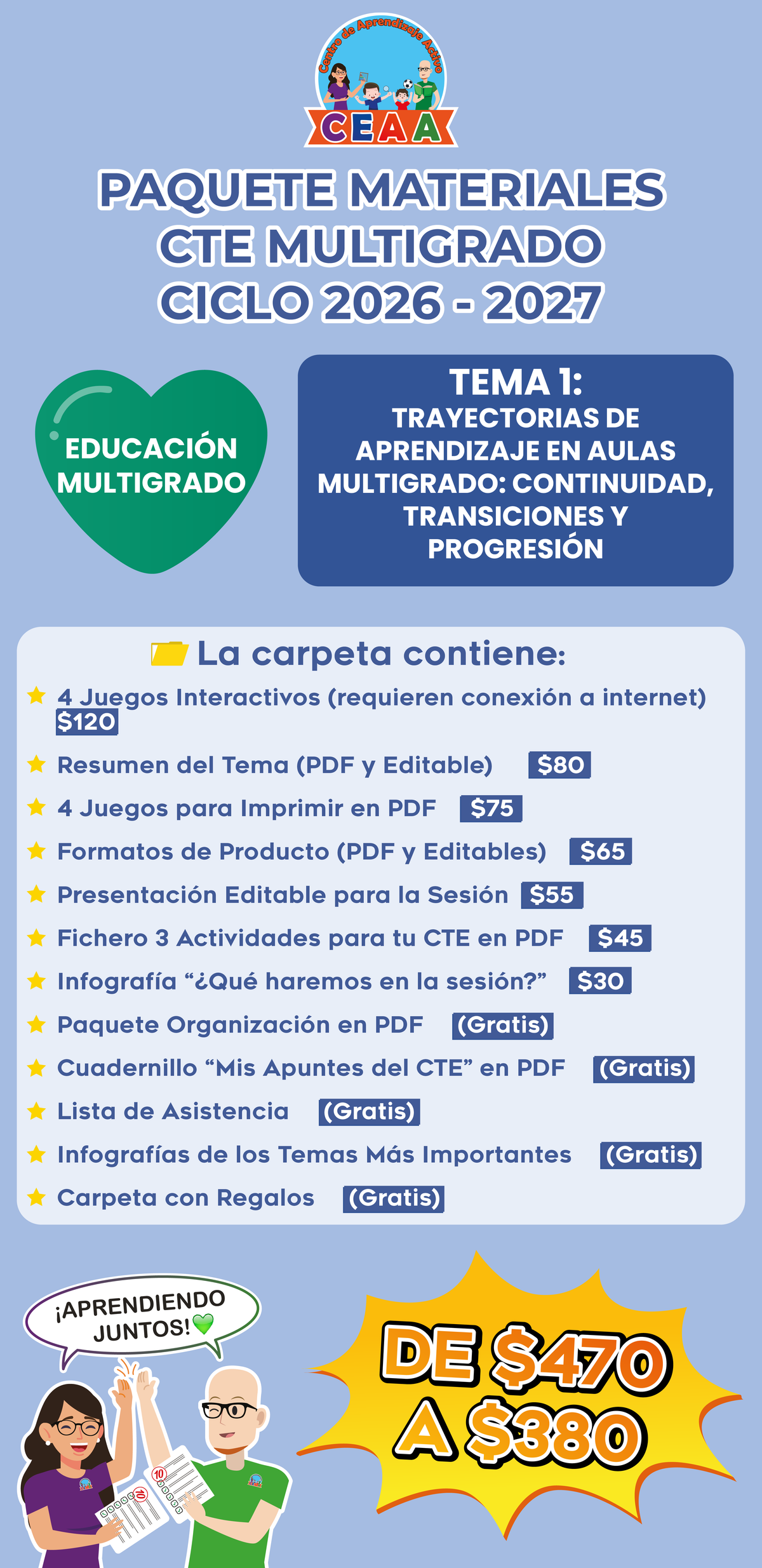 Paquete Completo Materiales CTE 2026 - 2027 Educación Multigrado TEMA 1: TRAYECTORIAS DE APRENDIZAJE EN AULAS MULTIGRADO: CONTINUIDAD, TRANSICIONES Y PROGRESIÓN