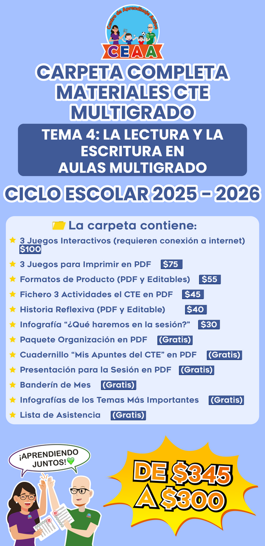 Carpeta Completa Materiales Multigrado Tema 4: La Lectura y la Escritura en Aulas Multigrado