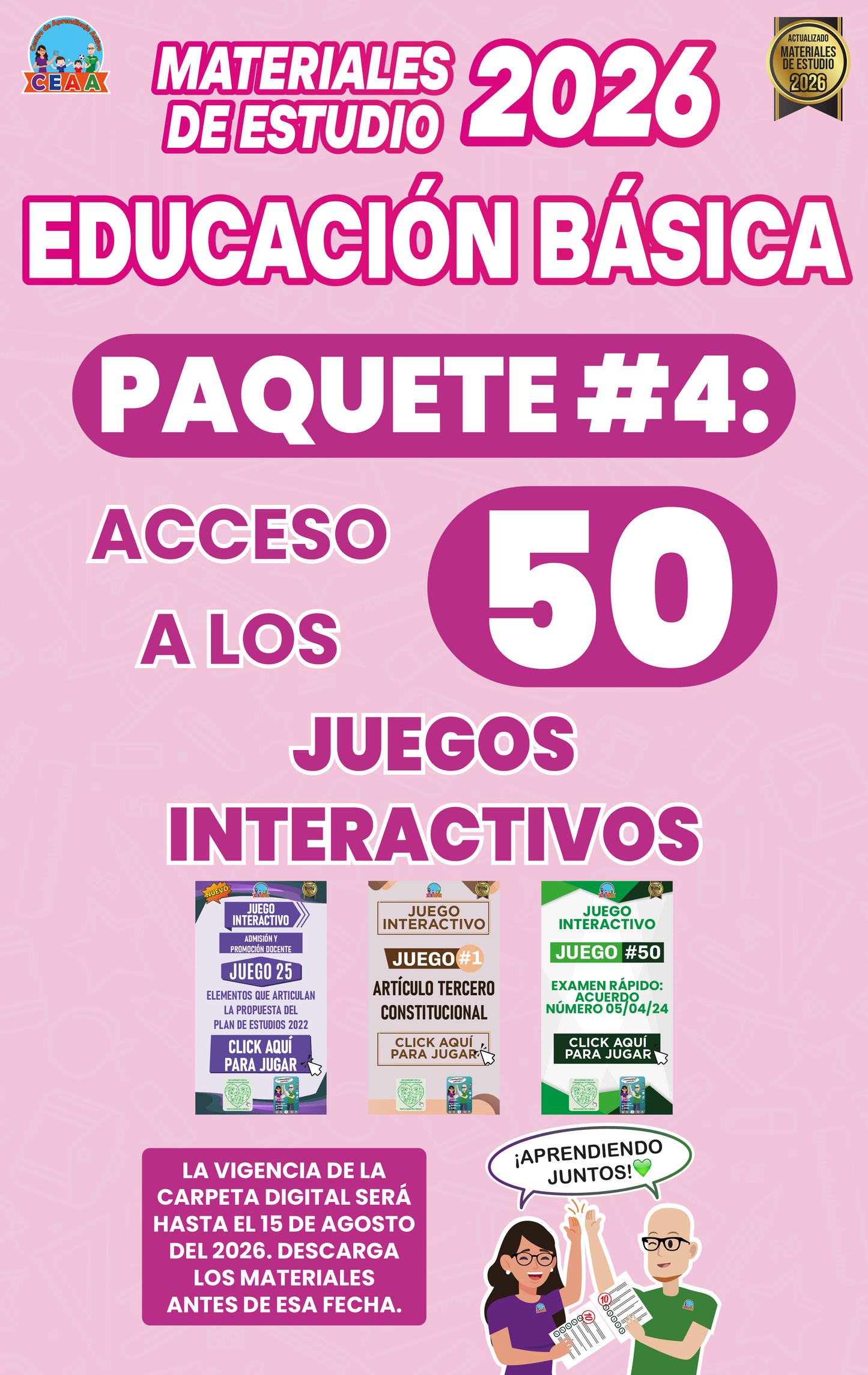 Paquete #4 Materiales de Estudio 2026: Juegos Interactivos