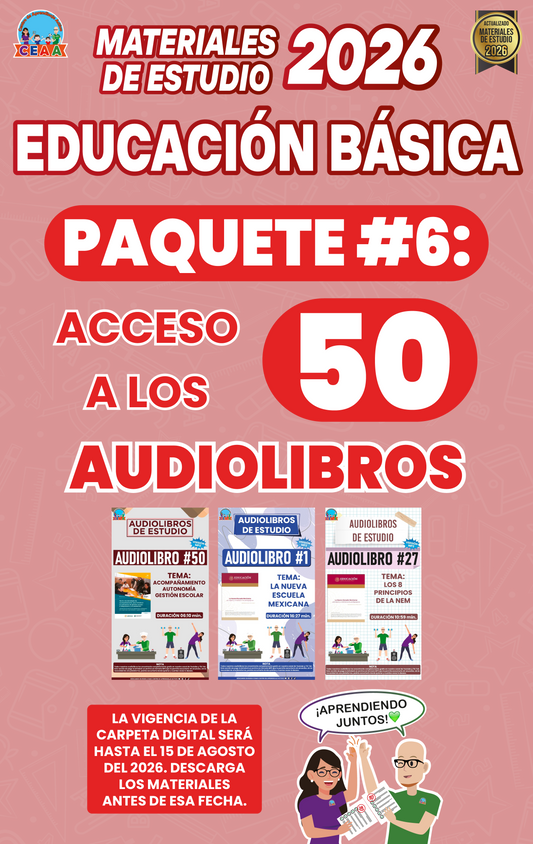 Paquete #6 Materiales de Estudio 2026: Audiolibros